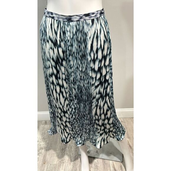Elie Tahari Pleated Printed Midi Skirt Size 0 - Picture 7 of 14